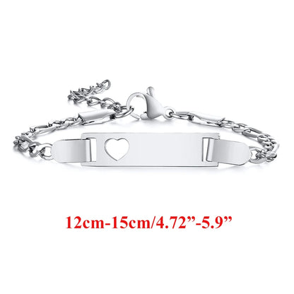 Custom Engrave Name Birth Date Bracelets,Personal Birthday Gift to Little Boy Girls Girl Boy BR-1048S