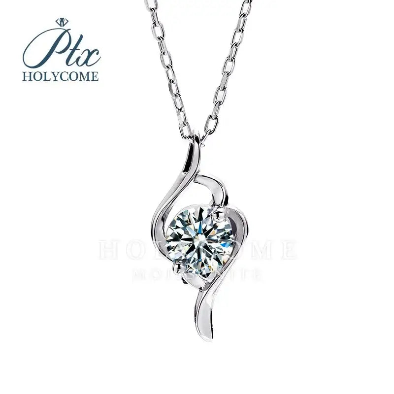 1CT D VVS Moissanite Pendant Necklace 925 Silver Women's Work Essential Great for Office Dates Parties Sparkle MB014 Pearl pulse Jewelry