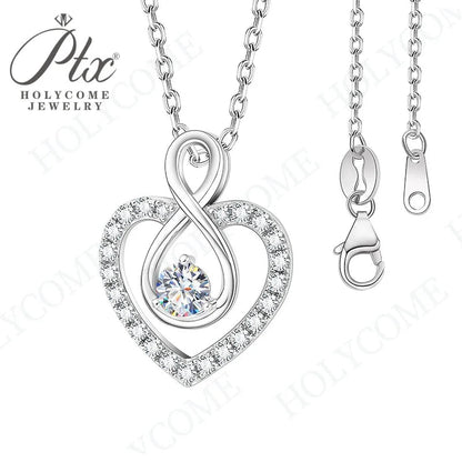 1CT D VVS Moissanite Pendant Necklace 925 Silver Women's Work Essential Great for Office Dates Parties Sparkle MB014 Pearl pulse Jewelry