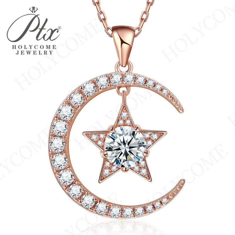 1CT D VVS Moissanite Pendant Necklace 925 Silver Women's Work Essential Great for Office Dates Parties Sparkle MB014 Pearl pulse Jewelry