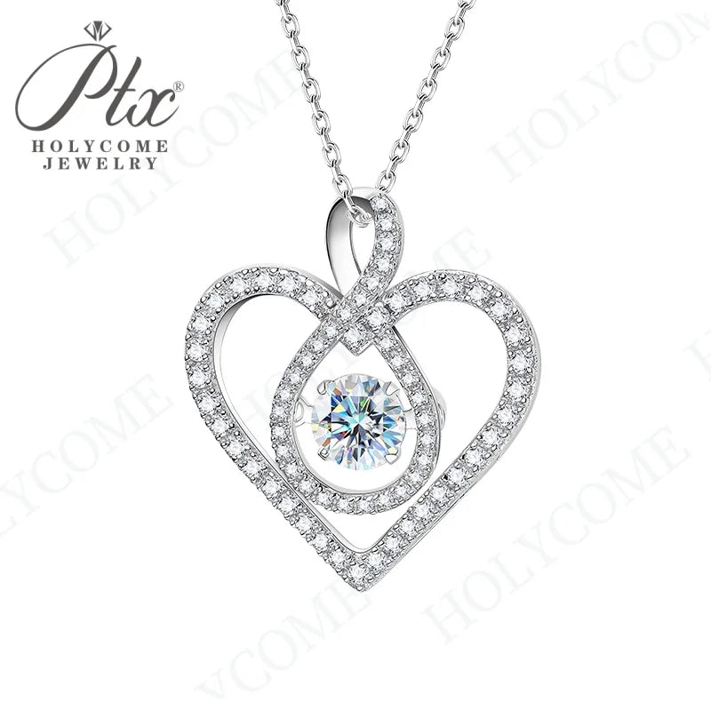 1CT D VVS Moissanite Pendant Necklace 925 Silver Women's Work Essential Great for Office Dates Parties Sparkle MB014 Pearl pulse Jewelry