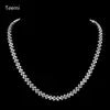 LUOTEEMI Tops Fashion Luxury Rome 3Rows 2.75mm a AA Cubic Zirconia Earring Necklace Bridal Jewelry Sets for Women
