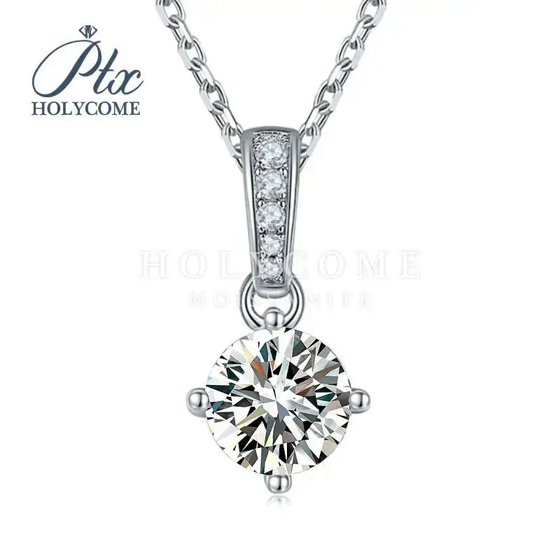 1CT D VVS Moissanite Pendant Necklace 925 Silver Women's Work Essential Great for Office Dates Parties Sparkle MB014 Pearl pulse Jewelry