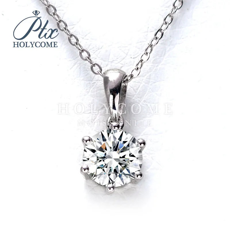 1CT D VVS Moissanite Pendant Necklace 925 Silver Women's Work Essential Great for Office Dates Parties Sparkle MB014 Pearl pulse Jewelry