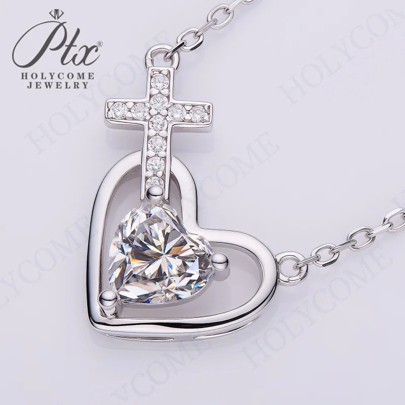 1CT D VVS Moissanite Pendant Necklace 925 Silver Women's Work Essential Great for Office Dates Parties Sparkle MB014 Pearl pulse Jewelry