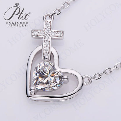 1CT D VVS Moissanite Pendant Necklace 925 Silver Women's Work Essential Great for Office Dates Parties Sparkle MB014 Pearl pulse Jewelry