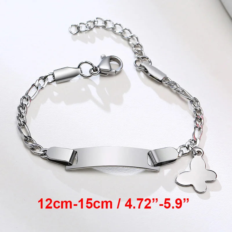 Custom Engrave Name Birth Date Bracelets,Personal Birthday Gift to Little Boy Girls Girl Boy BR-798S-1