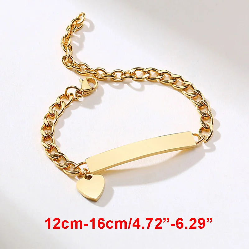 Custom Engrave Name Birth Date Bracelets,Personal Birthday Gift to Little Boy Girls Girl Boy BR-781G-12