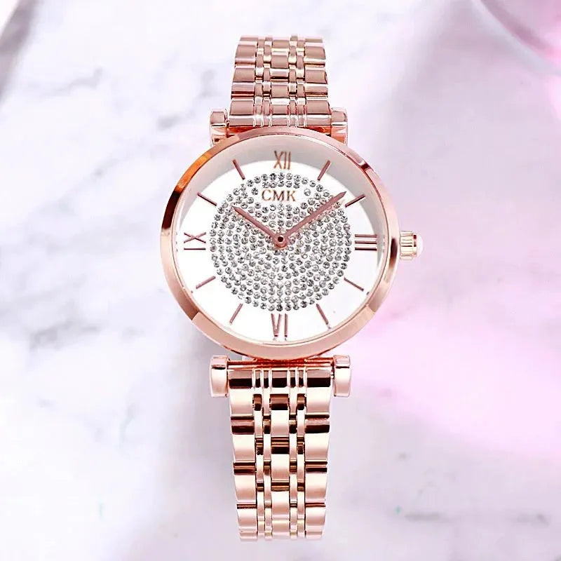 Luxury Crystal Women Bracelet Watches W440-Rose