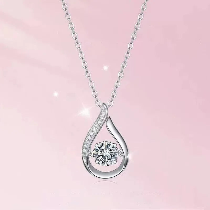 New 925 Sterling Silver Geometric Necklace Simple Personality Charming Women's Pendant Choker Birthday Gift Exquisite Jewelry
