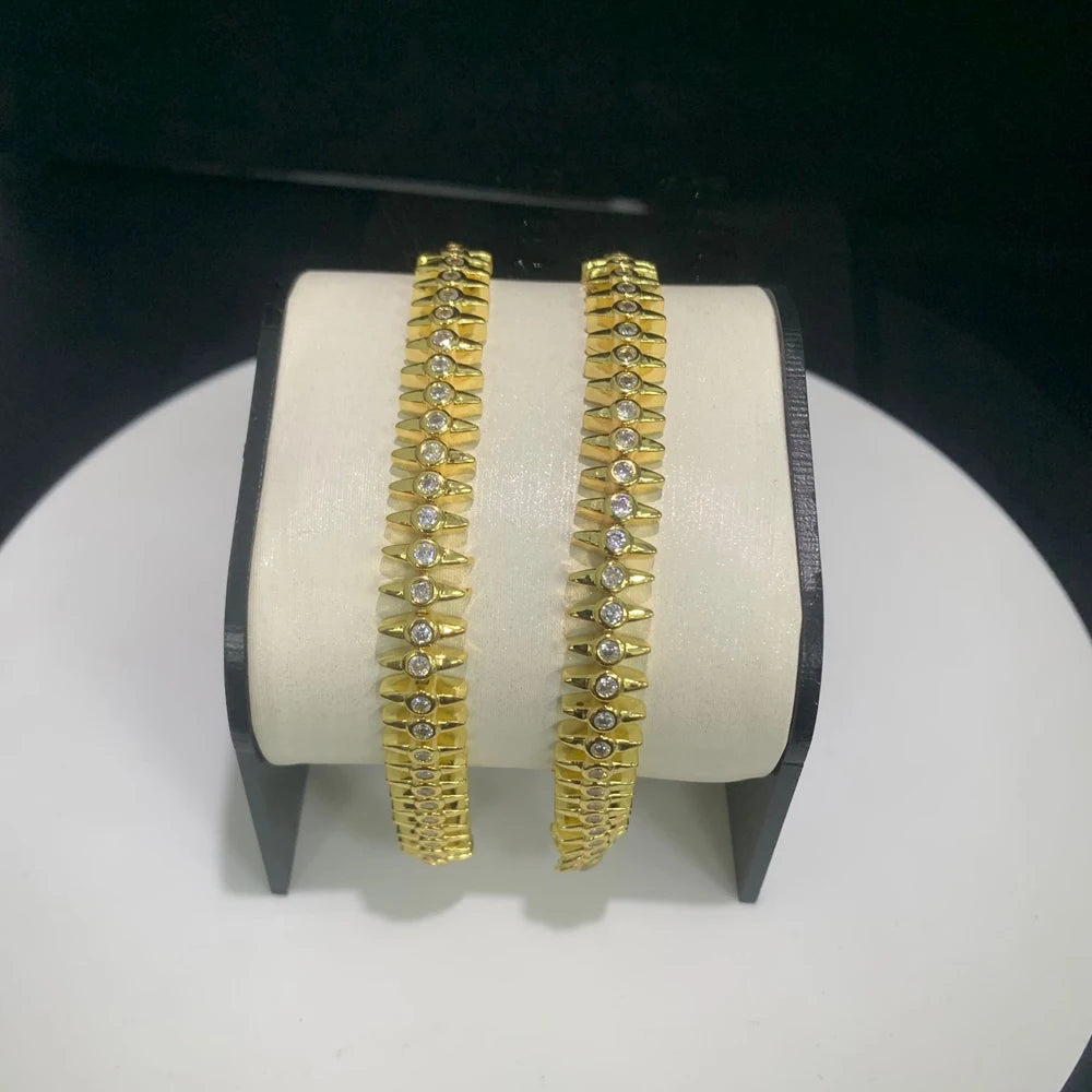 2025 New Fashion Women Gold Color Tennis Chain Bracelet