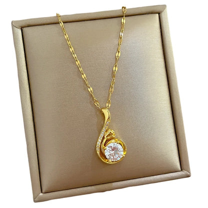 Titanium Steel Necklace for Women Elegant Choker Chain Fashionable Luxury Versatile Light Personality Jewelry