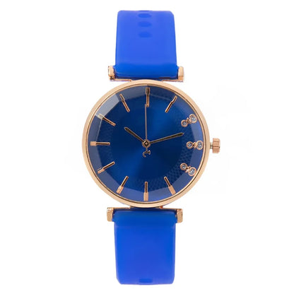 Fashion Simple With Diamonds Ladies Quartz Watches Blue CHINA