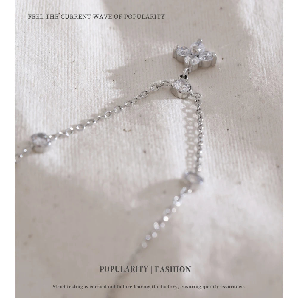 NiNice Necklaces for Women Stainless Steel Jewelry Original Heart Shaped Cubic Zirconia Pendant Engagement Wedding Gift Design