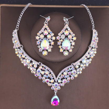 Bride Wedding Luxury Necklace Earring Set Exquisite and Elegant for Ladies Suitable for Party Festivals
