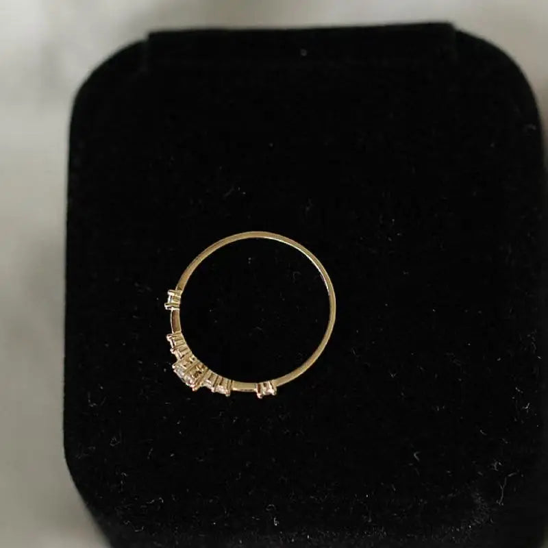 BELLUX Solid 14K Gold Au585 Minimalist Ring Moissanite Ring K Gold Women's rings engagement ring moissanite rings rose gold