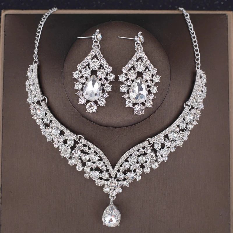 Bride Wedding Luxury Necklace Earring Set Exquisite and Elegant for Ladies Suitable for Party Festivals