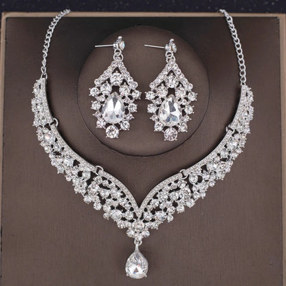 Bride Wedding Luxury Necklace Earring Set Exquisite and Elegant for Ladies Suitable for Party Festivals