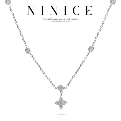 NiNice Necklaces for Women Stainless Steel Jewelry Original Heart Shaped Cubic Zirconia Pendant Engagement Wedding Gift Design