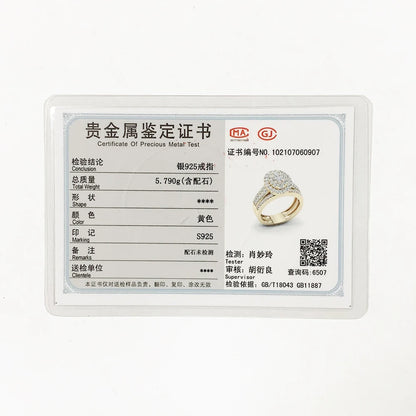 2PCS Diamond Couple Rings Set Woman Wedding Engagement Sterling Silver Ring Shining Luxury 5A Zircon 14k Gold Classic Jewelry