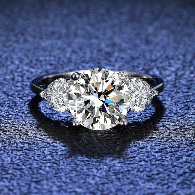 JoyceJelly Luxury Wedding Sterling 925 Silver Ring 3 Carat D-COLOR Moissanite Diamond Jewelry For Women Classic Four Claw Design