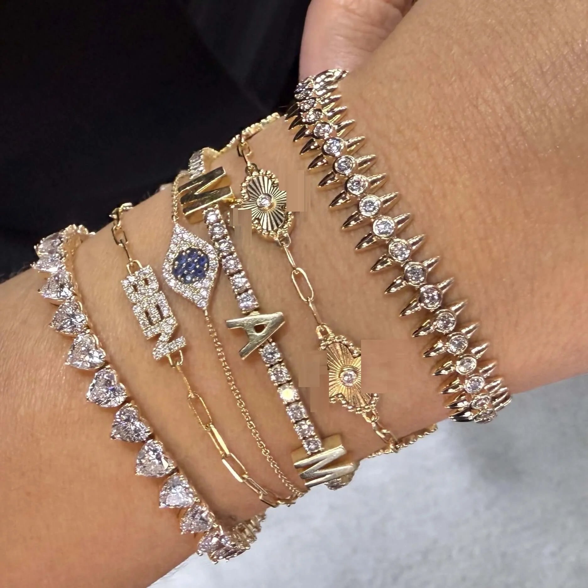 2025 New Fashion Women Gold Color Tennis Chain Bracelet