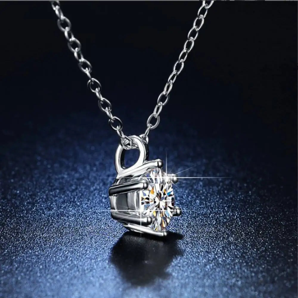 TY 0.5-2ct Moissanite Necklaces S925 Silver Engagement Moissanite Necklace Pendant Man And Woman For Wedding Anniversary Gift