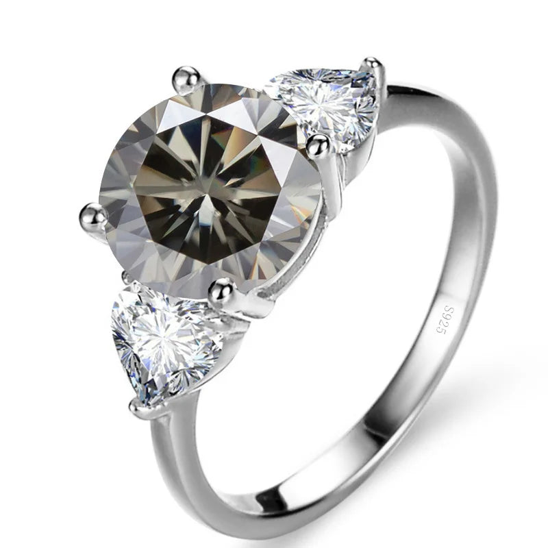 JoyceJelly Luxury Wedding Sterling 925 Silver Ring 3 Carat D-COLOR Moissanite Diamond Jewelry For Women Classic Four Claw Design