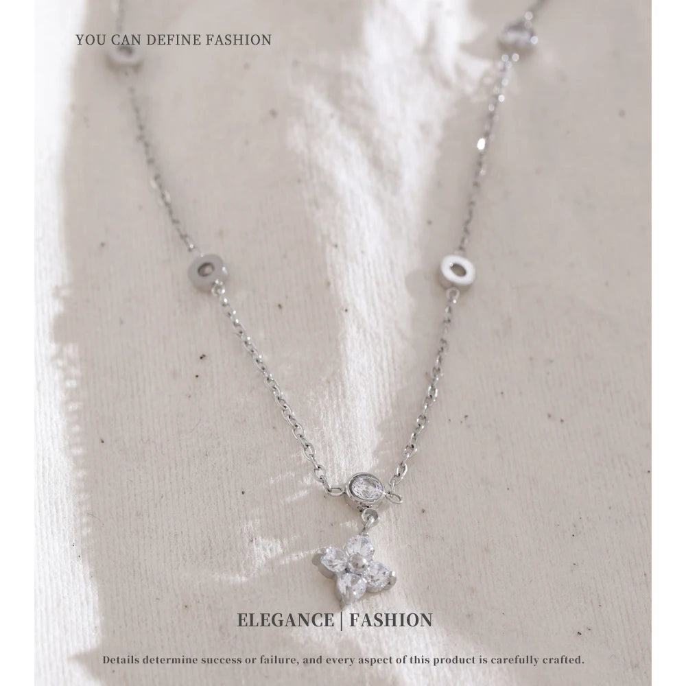 NiNice Necklaces for Women Stainless Steel Jewelry Original Heart Shaped Cubic Zirconia Pendant Engagement Wedding Gift Design