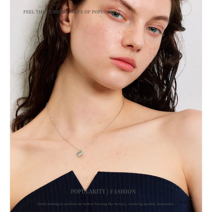 NiNice Necklaces for Women 316L Stainless Steel Original Double Layered Heart-Shaped Cubic Zirconia Pendant Romantic Engagement