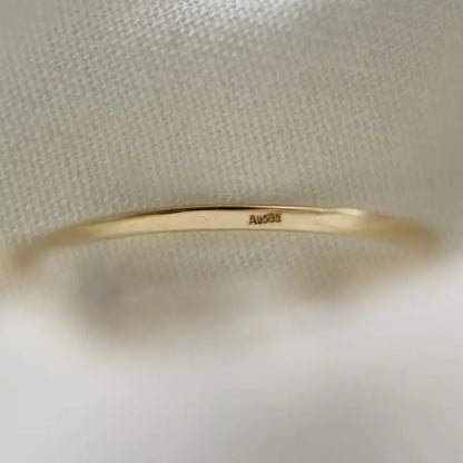 BELLUX Solid 14K Gold Au585 Minimalist Ring Moissanite Ring K Gold Women's rings engagement ring moissanite rings rose gold