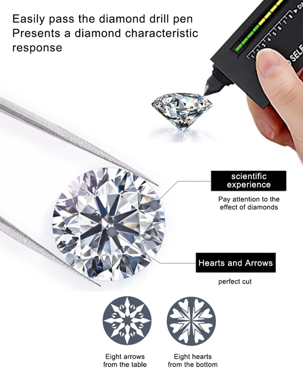 Women's Neck Chain 100% Real 14k Gold Moissanite Diamond Pendant Necklaces for Girl Wedding Engagement Valentines Gifts Jewelry