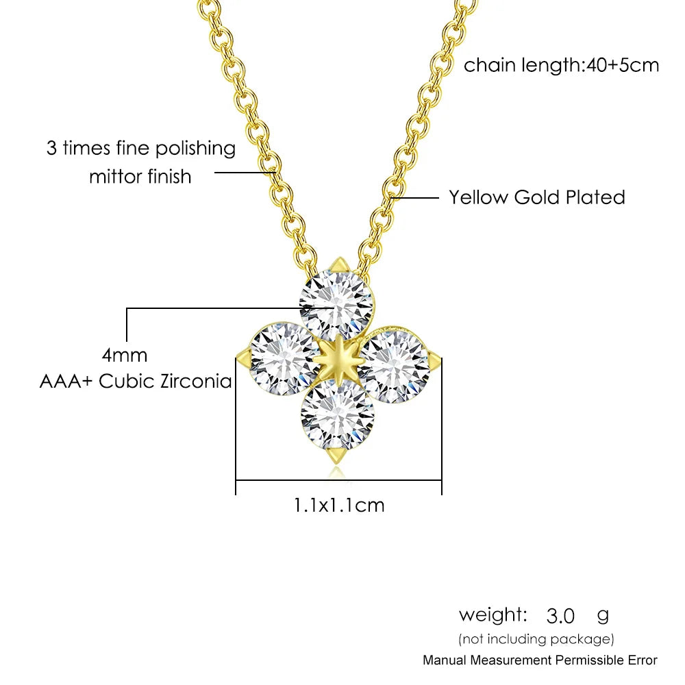 Flower Pendant Crystal Necklaces Women's Neck Chain Daily Engagement  Chokers Lucky Gift For Girls Christmas Japan Style Jewelry