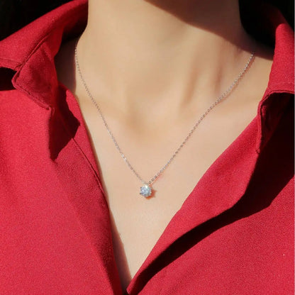 TY 0.5-2ct Moissanite Necklaces S925 Silver Engagement Moissanite Necklace Pendant Man And Woman For Wedding Anniversary Gift