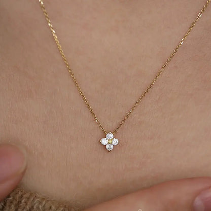 Flower Pendant Crystal Necklaces Women's Neck Chain Daily Engagement  Chokers Lucky Gift For Girls Christmas Japan Style Jewelry