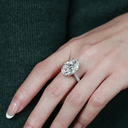 8CT Oval Cut All Moissanite Ring for Women S925 Silver Sparkling Lab Diamond Moissanite Wedding Band Fine Jewelry