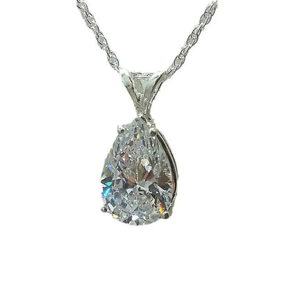 Classic Luxury High Quality 5A Zircon Teardrop-shaped Pendant Necklace for Women Bride Wedding Engagement Jewelry Accessory Gift