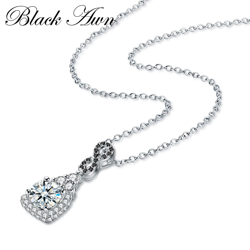 2025 New Necklace Noble Silver Color Classic Jewelry Trendy Wedding Pendants Engagement Necklaces for Women P152