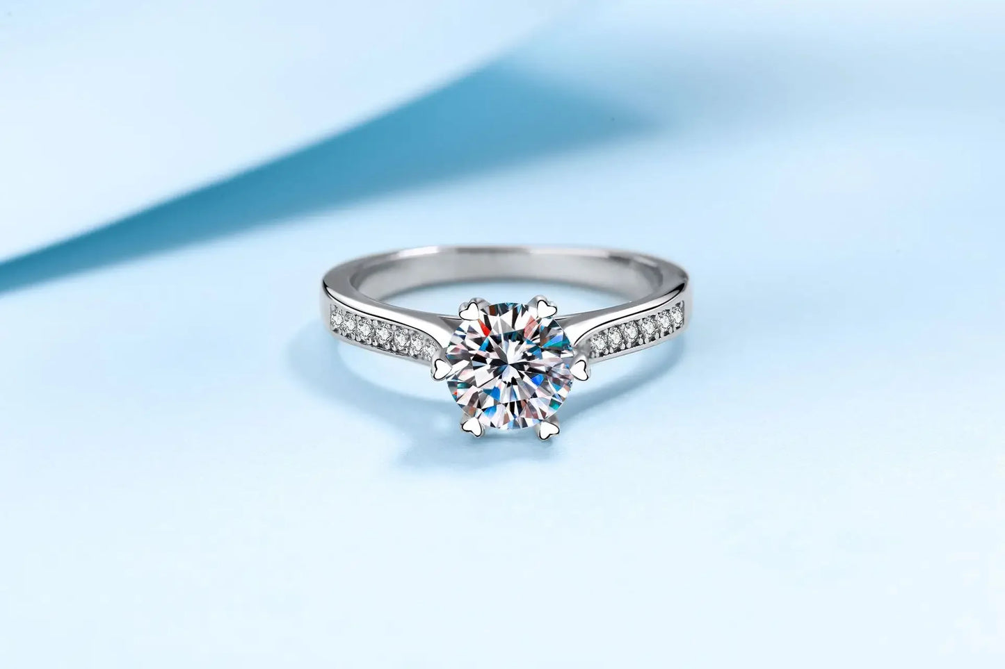 18K White Gold Luxury Diamond Rings for Women Platinum Pt950 1 Carat Moissanite Sparkling Ring Wedding Fine Jewelry Fashion Gift