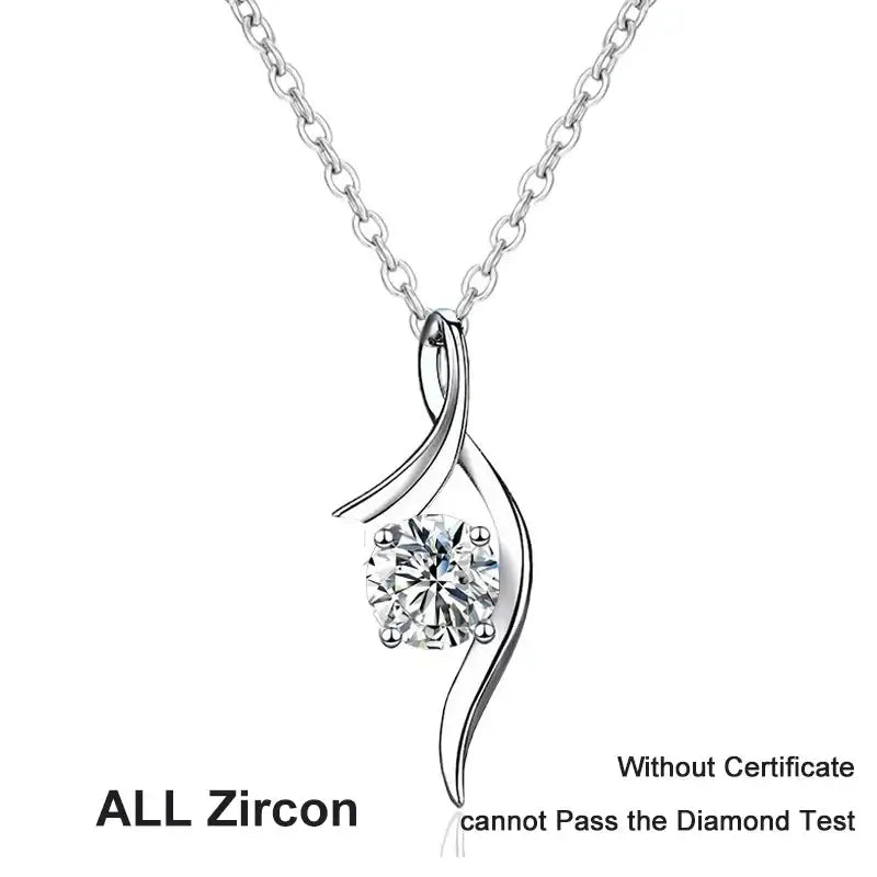 NeeTim 1ct Moissanite Pendant Necklace S925 Sterling Silver Sparkling Lab Diamond Fine Jewelry Wedding Party Necklaces for Women Pearl pulse Jewelry