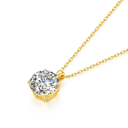 Classic 4 Claws 14k Gold Necklace 1ct 2ct 3ct AU585 K Gold Pendant Luxury Wedding Gift Jewelry With Certificate Factory Price