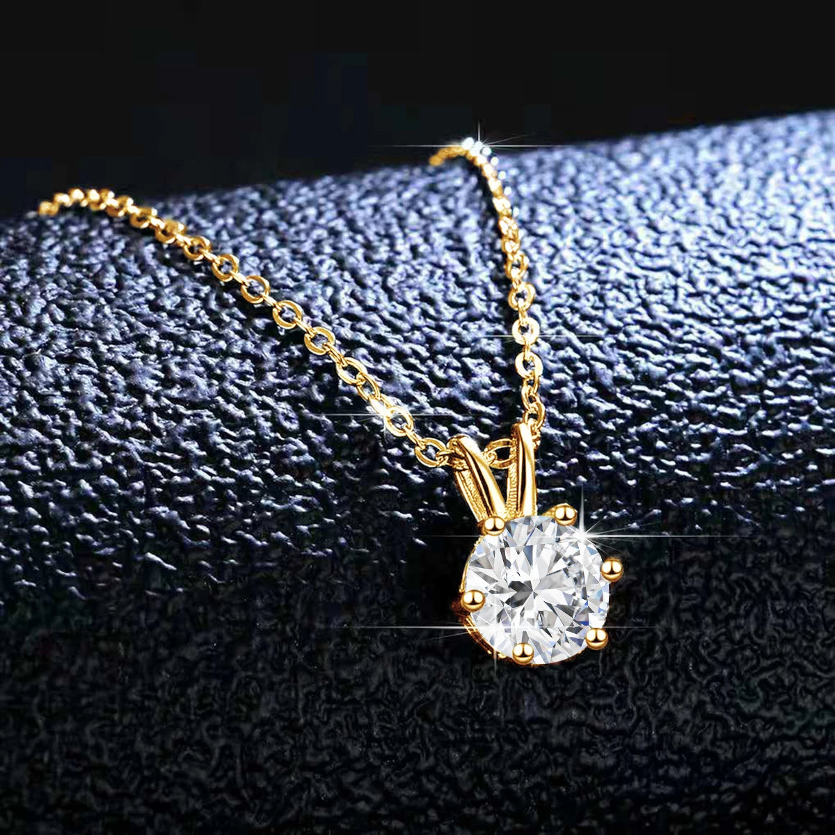 Women's Neck Chain 100% Real 14k Gold Moissanite Diamond Pendant Necklaces for Girl Wedding Engagement Valentines Gifts Jewelry