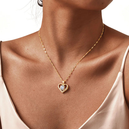 Vnox Dainty Heart Pendent Necklaces