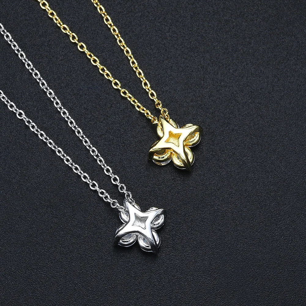 Flower Pendant Crystal Necklaces Women's Neck Chain Daily Engagement  Chokers Lucky Gift For Girls Christmas Japan Style Jewelry