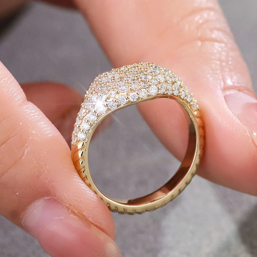 Provence Customized 10K 14K 18K Gold Lab diamond rings for women men Luxury Eternity Wedding Band rigns for Christmas Gifts