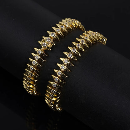 2025 New Fashion Women Gold Color Tennis Chain Bracelet
