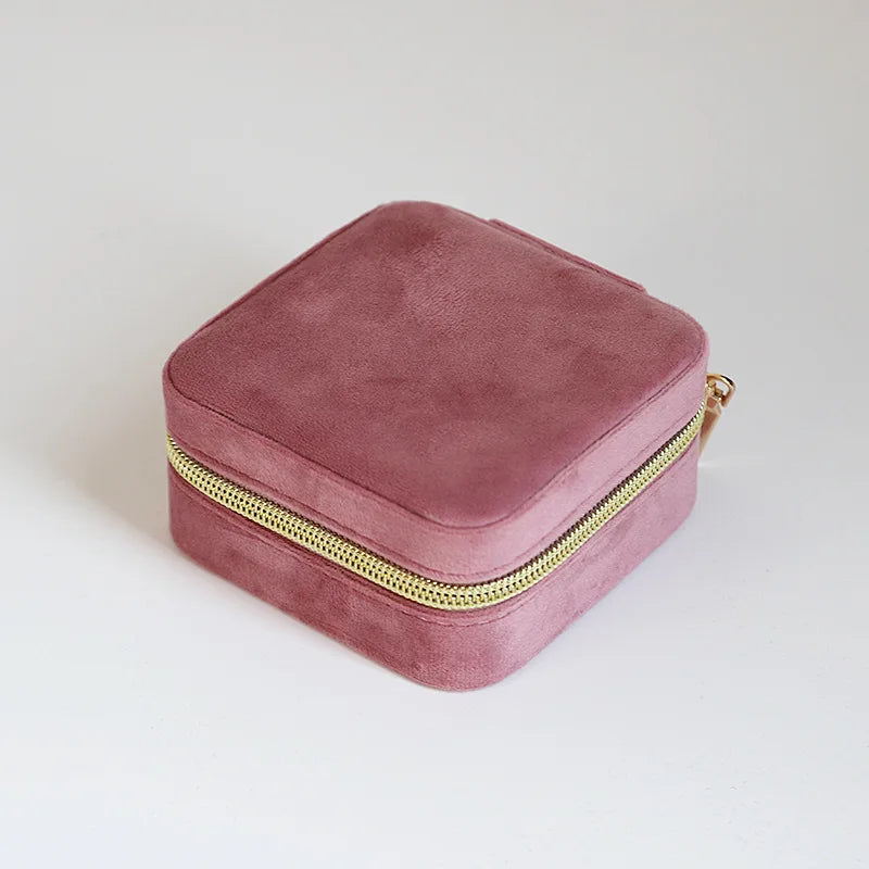 Velvet Travel Jewelry Box Organizer