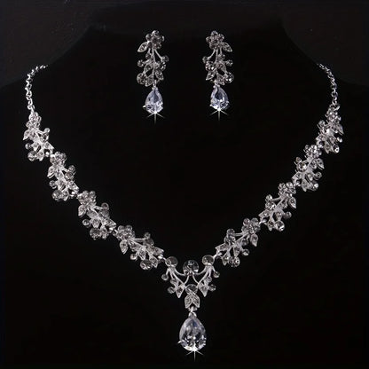 High end bride wedding necklace, bridal accessories, wedding dress accessories, gold and silver necklaces, earrings set