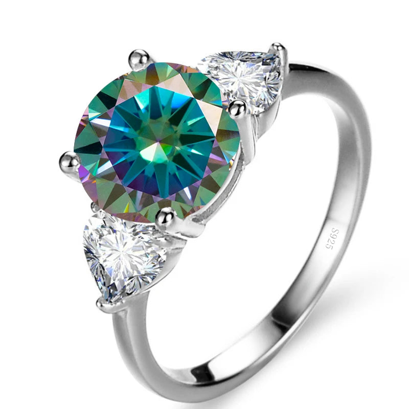 JoyceJelly Luxury Wedding Sterling 925 Silver Ring 3 Carat D-COLOR Moissanite Diamond Jewelry For Women Classic Four Claw Design