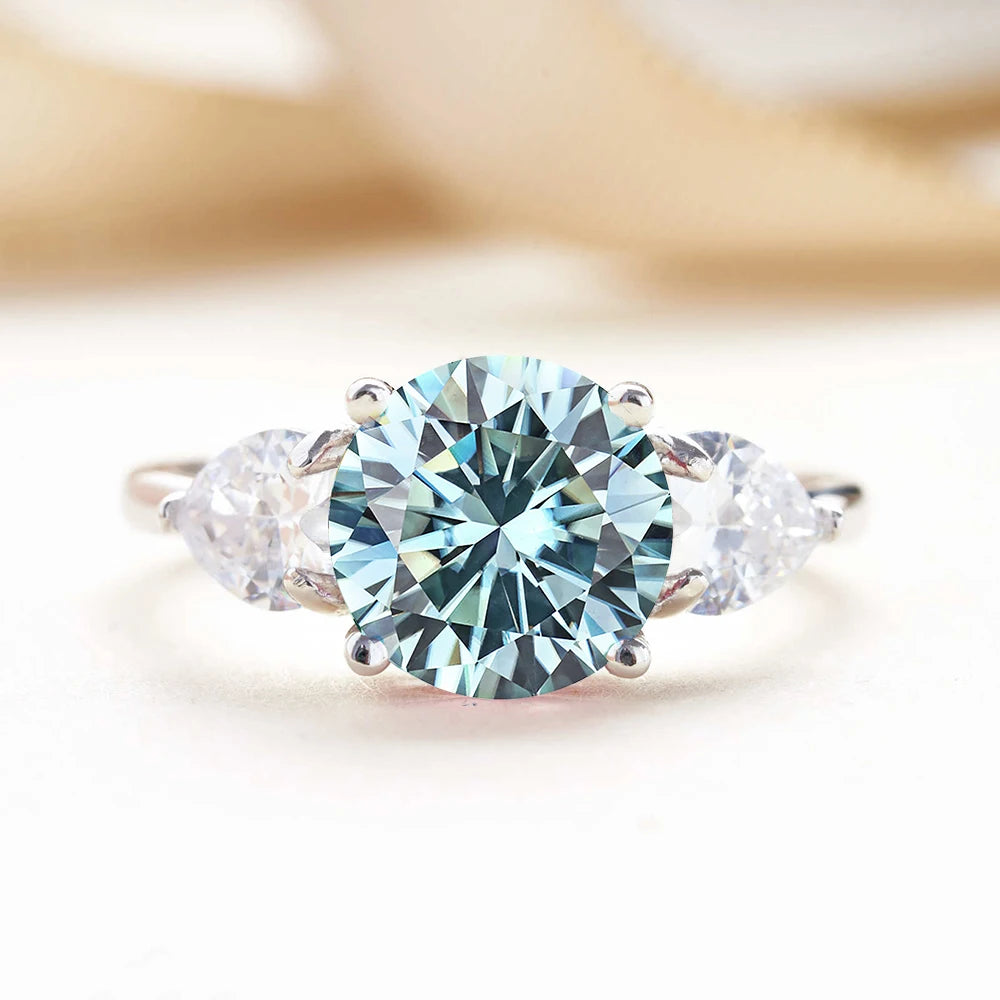 JoyceJelly Luxury Wedding Sterling 925 Silver Ring 3 Carat D-COLOR Moissanite Diamond Jewelry For Women Classic Four Claw Design